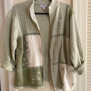Sage green zip-up sweater